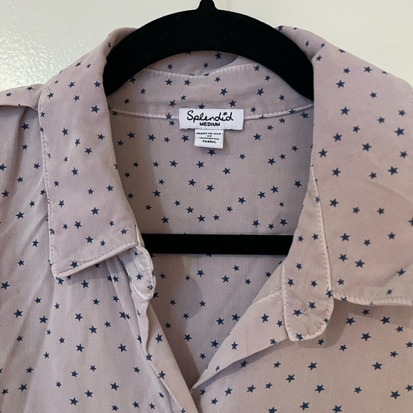Splendid Button Down Shirt w/Star Print - Picture 3 of 5